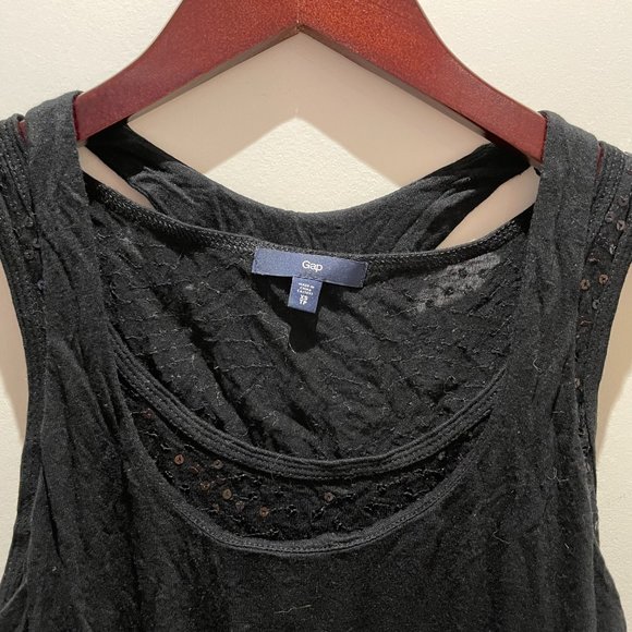 Bundle of Two Vintage Gap Sequin Racerback Tank Top XS (NWT Grey and Black) - Picture 6 of 7